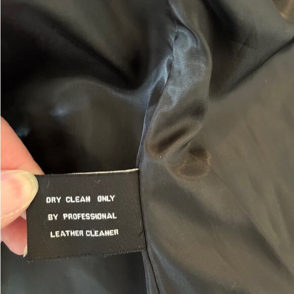 Vintage Jones New York Leather Blazer Jacket Size M Black Goth Y2K 90s Minimal - Picture 5 of 7